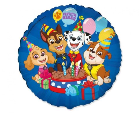 Balon foliowy okrągły, urodziny Paw Patrol, 46 cm Balon foliowy okrągły, urodziny Paw Patrol, 46 cm