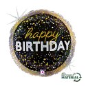 Balon foliowy urodzinowy, Czarny 46 cm, Metallic Birthday Party Balon foliowy urodzinowy, Czarny 46 cm, Metallic Birthday Party