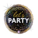 Balon foliowy urodzinowy, Czarny 46 cm, Metallic Birthday Party Balon foliowy urodzinowy, Czarny 46 cm, Metallic Birthday Party