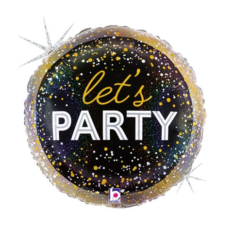 Balon foliowy urodzinowy, Czarny 46 cm, Metallic Birthday Party Balon foliowy urodzinowy, Czarny 46 cm, Metallic Birthday Party
