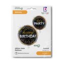 Balon foliowy urodzinowy, Czarny 46 cm, Metallic Birthday Party Balon foliowy urodzinowy, Czarny 46 cm, Metallic Birthday Party