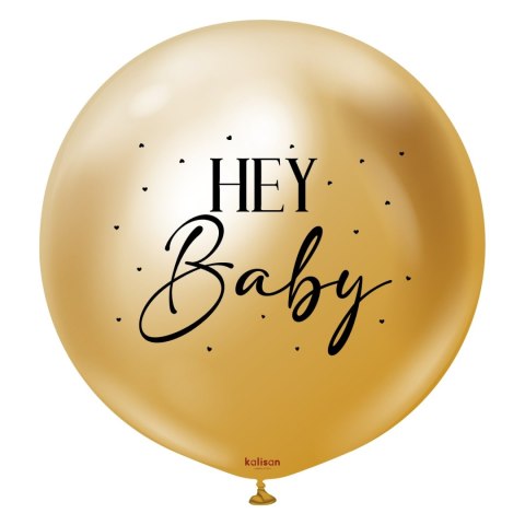 Balon lateksowy Hey Baby, Mirror Gold złoty, 90 cm Balon lateksowy Hey Baby, Mirror Gold złoty, 90 cm