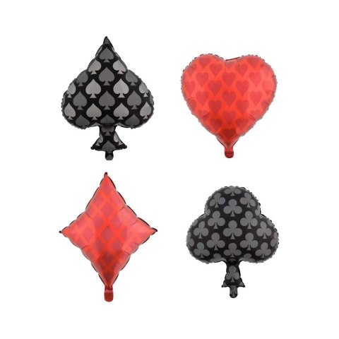 Balony Foliowe Karty Kasyno Zestaw 4 sztuki Balony Foliowe Karty Kasyno Zestaw 4 sztuki