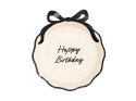 Talerzyki papierowe „Happy Birthday" z kokardką - 24 cm, 6szt Talerzyki papierowe „Happy Birthday" z kokardką - 24 cm, 6szt
