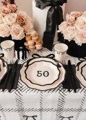 Talerzyki papierowe ''Hello 50'' pięćdziesiątka, 18 cm, 6szt Talerzyki papierowe ''Hello 50'' pięćdziesiątka, 18 cm, 6szt