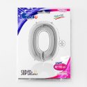 Balon foliowy Cyfra 0 Srebrna - 102 cm Grabo Balon foliowy Cyfra 0 Srebrna - 102 cm Grabo