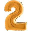 Balon foliowy Cyfra 2 Złota - 102 cm Grabo Balon foliowy Cyfra 2 Złota - 102 cm Grabo