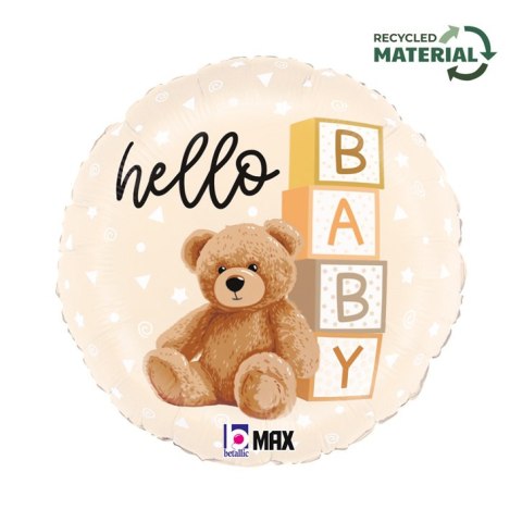 Balon foliowy Hello Baby Teddy Bear Brązowy 45 cm Balon foliowy Hello Baby Teddy Bear Brązowy 45 cm