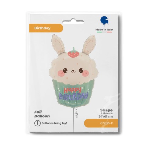 Balon foliowy Króliczek, Bunny Cupcake 61 cm Balon foliowy Króliczek, Bunny Cupcake 61 cm