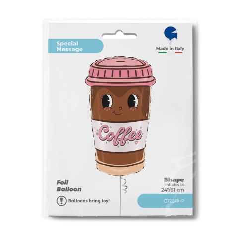 Balon foliowy Kubek Kawa na wynos Coffee To Go 61 cm Balon foliowy Kubek Kawa na wynos Coffee To Go 61 cm