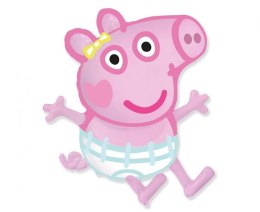 Balon foliowy, Różowy, Świnka Peppa Evie, 60 cm