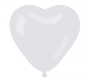 Balony Lateksowe Serca Pastelowe Białe 15cm 100 szt Balony Lateksowe Serca Pastelowe Białe 15cm 100 szt