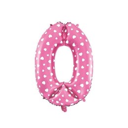 Cyfra 0 Balon Foliowy - 80 cm Różowy