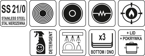 GARNEK NISKI Z POKRYWKĄ ZE STALI NIERDZEWNEJ 28X13 CM 8L. YATO GASTRO