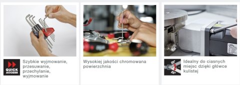 ZESTAW KLUCZY TRZPIENIOWYCH Z UCHWYTEM PROSTAR 9CZ. WIHA