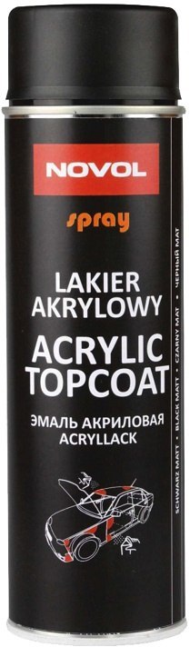 SPRAY ACRYL TOPCOAT CZARNY MAT 500 ML NOVOL