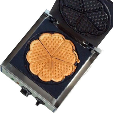 Gofrownica pokryta teflonem do gofrów okrągłych rozeta serca śr. 21cm Gofrownica pokryta teflonem do gofrów okrągłych rozeta serca śr. 21cm