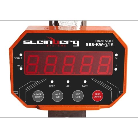 Waga hakowa 3000 Kg z pilotem dla przemysłu i handlu - LED Waga hakowa 3000 Kg z pilotem dla przemysłu i handlu - LED