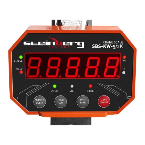 Waga wisząca - 5 TON - waga hakowa z pilotem dla przemysłu do 5000 Kg - LED Waga wisząca - 5 TON - waga hakowa z pilotem dla przemysłu do 5000 Kg - LED