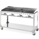 Grill gazowy "Green Fire" 4 palniki 22kW mobilny - Hendi 149614