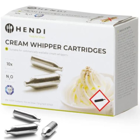 Naboje do syfonu do bitej śmietany gaz N2O 10 szt. - Hendi 588208