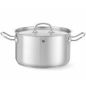 Garnek średni Kitchen Line z pokrywką 6 l śr. 240 x 135 mm - Hendi 836309