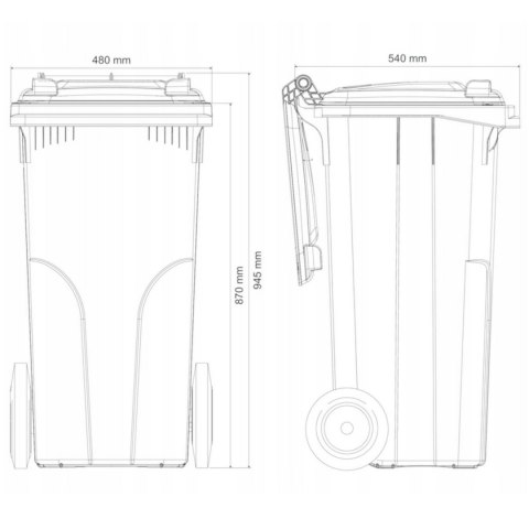 Pojemnik kubeł na odpady i śmieci ATESTY Europlast Austria - zielony 120L Pojemnik kubeł na odpady i śmieci ATESTY Europlast Austria - zielony 120L