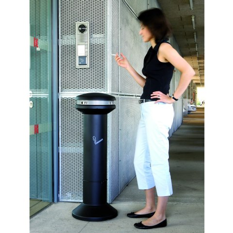 Popielniczka wolnostojąca zewnętrzna czarna z pojemnikiem 15L Popielniczka wolnostojąca zewnętrzna czarna z pojemnikiem 15L