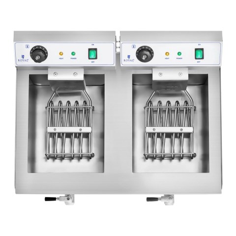 Frytkownica frytownica gastronomiczna dwukomorowa z kranami 230V 2x16L Frytkownica frytownica gastronomiczna dwukomorowa z kranami 230V 2x16L