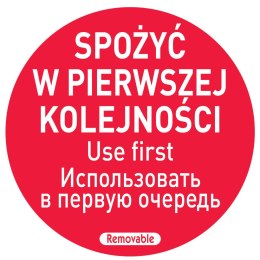 Naklejki food safety spożyć w pierwszej kolejności PL RU EN 500 szt. Hendi 850152