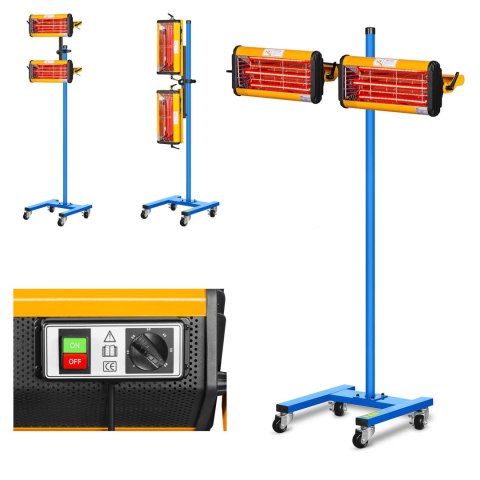 Promiennik ciepła podczerwieni lakierniczny do suszenia farb na statywie 2200W IR-DRYER2000.2 Promiennik ciepła podczerwieni lakierniczny do suszenia farb na statywie 2200W IR-DRYER2000.2