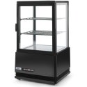 Witryna chłodnicza przeszklona nastawna 58L 2 półki czarna ARKTIC Hendi 233627