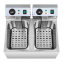 Frytownica podwójna gastronomiczna elektryczna 230 V 2 x 3200W 2 x 8 L Frytownica podwójna gastronomiczna elektryczna 230 V 2 x 3200W 2 x 8 L