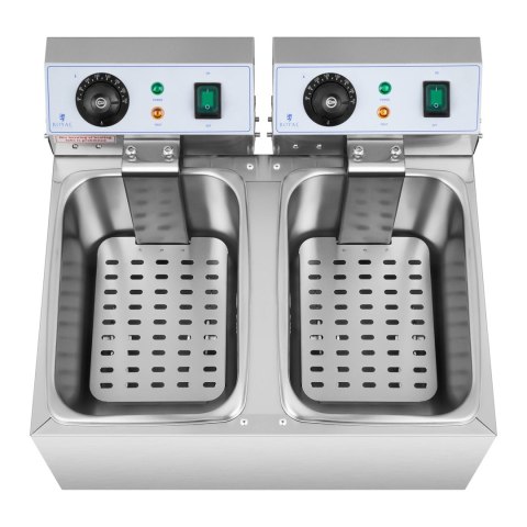 Frytownica podwójna gastronomiczna elektryczna 230 V 2 x 3200W 2 x 8 L Frytownica podwójna gastronomiczna elektryczna 230 V 2 x 3200W 2 x 8 L