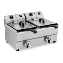 Frytownica podwójna gastronomiczna elektryczna z kranem 230 V 2 x 3000W 2 x 10 L Frytownica podwójna gastronomiczna elektryczna z kranem 230 V 2 x 3000W 2 x 10 L