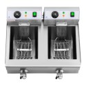 Frytownica podwójna gastronomiczna elektryczna z kranem 230 V 2 x 3000W 2 x 10 L Frytownica podwójna gastronomiczna elektryczna z kranem 230 V 2 x 3000W 2 x 10 L