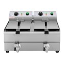 Frytownica podwójna gastronomiczna elektryczna z kranem 230 V 2 x 3000W 2 x 10 L Frytownica podwójna gastronomiczna elektryczna z kranem 230 V 2 x 3000W 2 x 10 L