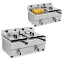 Frytownica podwójna gastronomiczna elektryczna z kranem 230 V 2 x 3200W 2 x 13 L Frytownica podwójna gastronomiczna elektryczna z kranem 230 V 2 x 3200W 2 x 13 L