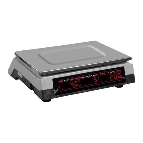 Waga sklepowa kontrolna 330x240mm zasilacz + akumulator 40kg / 2g - biała Waga sklepowa kontrolna 330x240mm zasilacz + akumulator 40kg / 2g - biała