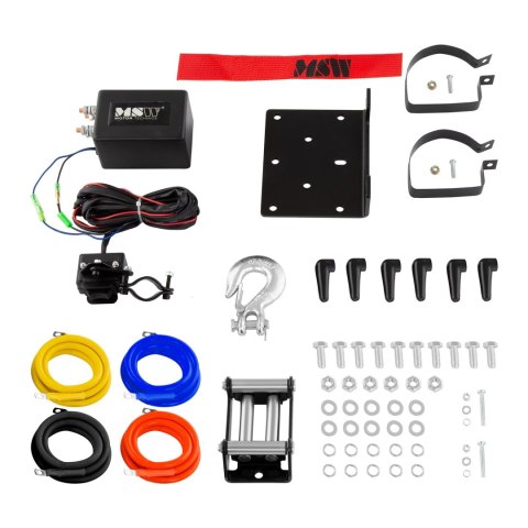 Wyciągarka linowa terenowa off road do samochodu lina 12.5 m uciąg 2040 kg + Prowadnica rolkowa Wyciągarka linowa terenowa off road do samochodu lina 12.5 m uciąg 2040 kg + Prowadnica rolkowa
