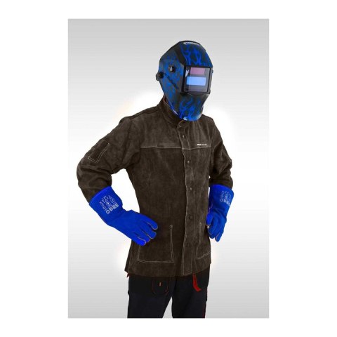 Wytrzymała kurtka spawalnicza ochronna skórzana rozmiar L Wytrzymała kurtka spawalnicza ochronna skórzana rozmiar L
