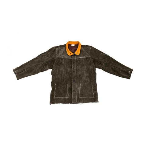 Wytrzymała kurtka spawalnicza ochronna skórzana rozmiar M Wytrzymała kurtka spawalnicza ochronna skórzana rozmiar M