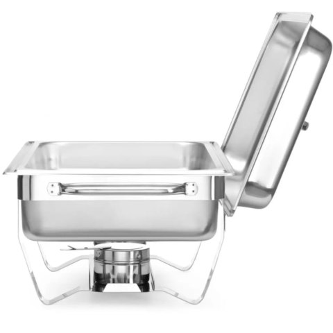 Podgrzewacz do potraw na pastę świeczki stalowy GN 1/1 - DUŻY ZESTAW