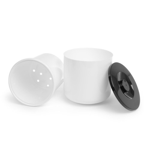 Pojemnik do lodu na lód biały z czarną pokrywką 10L Pojemnik do lodu na lód biały z czarną pokrywką 10L