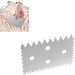 Skrobka cukiernicza prostokątna ZĄBKOWANA ze stali nierdzewnej 102x69mm - HENDI 554234