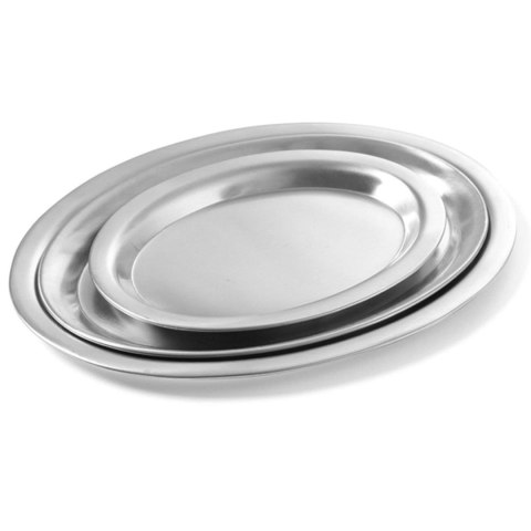 Taca do serwowania kawy stalowa owalna 26.5x19.5cm