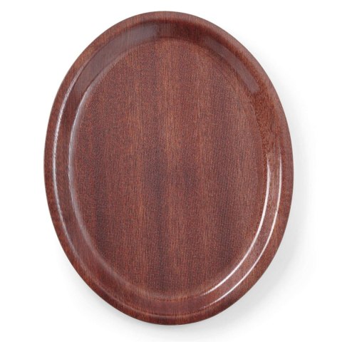 Taca kelnerska drewniana antypoślizgowa - owalna 23x16cm