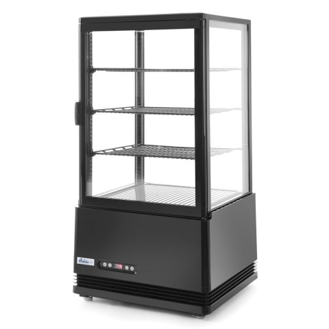 Witryna chłodnicza cukiernicza 3 półki 68L LED - czarna Witryna chłodnicza cukiernicza 3 półki 68L LED - czarna