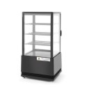 Witryna chłodnicza cukiernicza 3 półki 68L LED - czarna Witryna chłodnicza cukiernicza 3 półki 68L LED - czarna