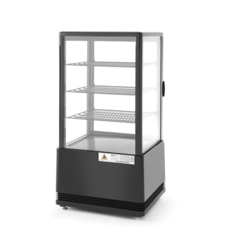 Witryna chłodnicza cukiernicza 3 półki 68L LED - czarna Witryna chłodnicza cukiernicza 3 półki 68L LED - czarna